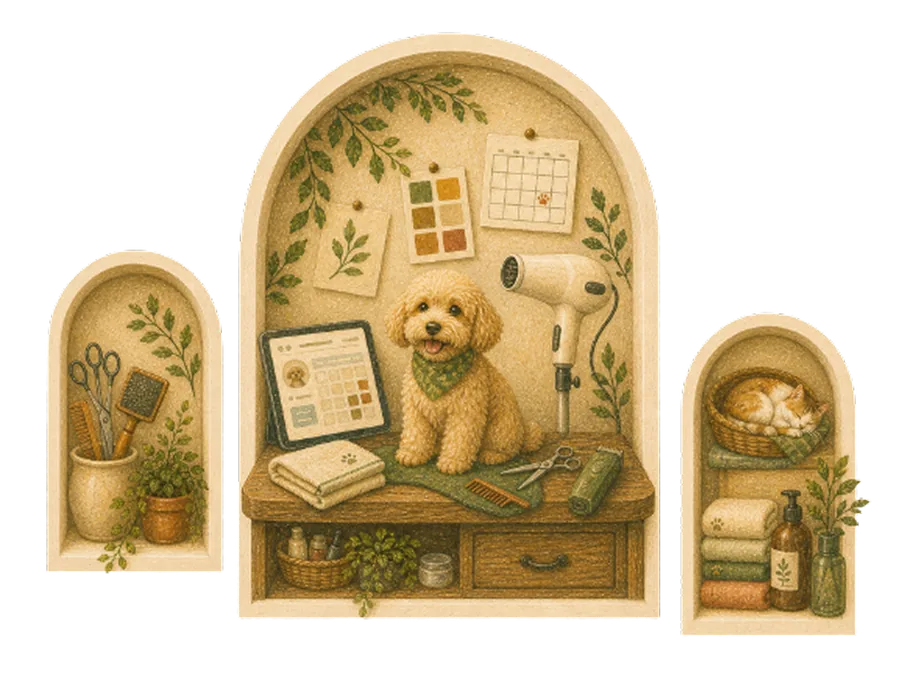 寵物服務預約手繪插畫